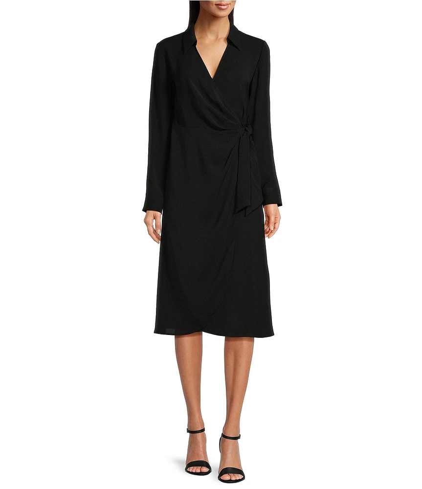 Alex Marie Long Sleeve Midi Wrap Dress