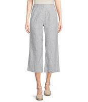 Alex Marie Mae Pin-Stripe Linen Blend Cropped Pant