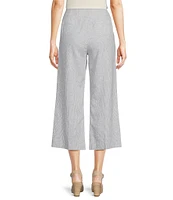 Alex Marie Mae Pin-Stripe Linen Blend Cropped Pant