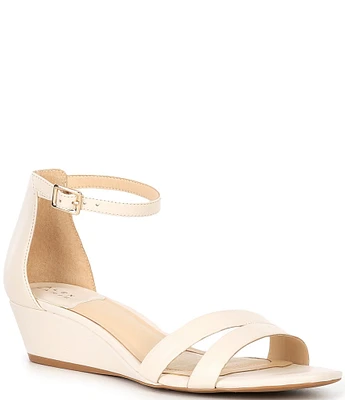 Alex Marie Maren Leather Double Band Wedge Sandals