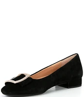 Alex Marie MargoTwo Suede Pearl Buckle Flats