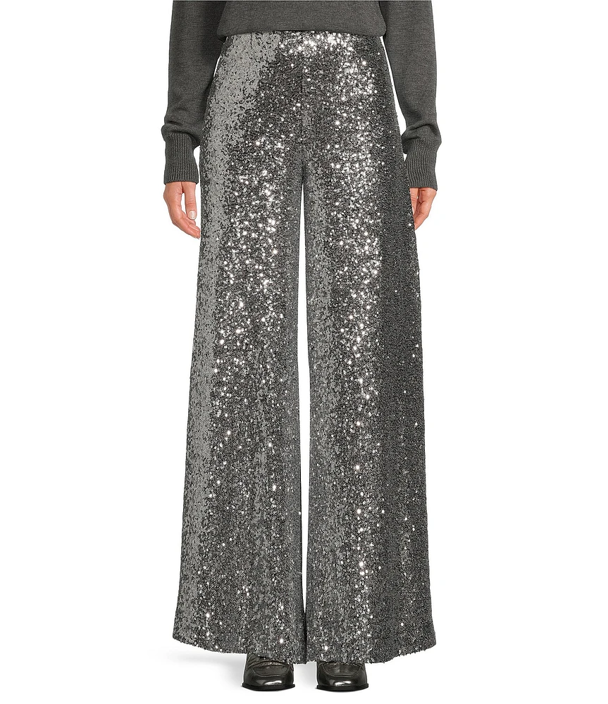 Alex Marie Natalie Sequin Wide Leg Pant