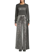 Alex Marie Natalie Sequin Wide Leg Pant