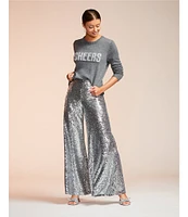 Alex Marie Natalie Sequin Wide Leg Pant