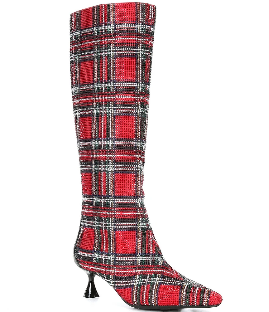 Alex Marie OzaraTwo Plaid Rhinestone Tall Dress Boots