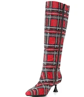 Alex Marie OzaraTwo Plaid Rhinestone Tall Dress Boots