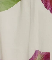 Alex Marie Petite Size Elaina Floral Short Sleeve A line Notch Collar Dress
