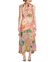 Alex Marie Petite Size Fiona Halter Floral Gown