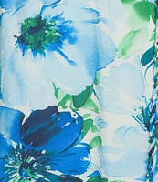 Alex Marie Petite Size Joelle Floral V-Neck Short Sleeve Tie Waist A-Line Dress