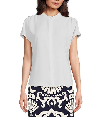 Alex Marie Pia Button Front Short Sleeve Blouse