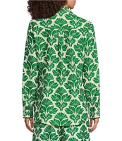 Alex Marie Piper Twill Print Point Collar Long Sleeve Button Front Coordinating Top
