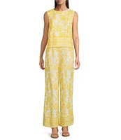 Alex Marie Remi Floral Linen Sleeveless Blouse