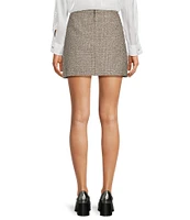 Alex Marie Samanta Metallic Tinsel Tweed High Rise Pencil Mini Skirt