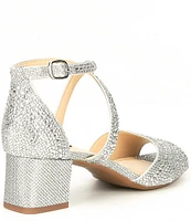 Alex Marie Seyland Rhinestone Cross Strap Block Heel Sandals