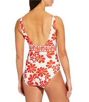 Alex Marie Signature Sculpt Groovy Tropics Banded V-Neck One Piece Swimsuit