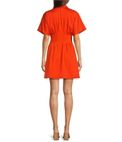 Alex Marie Sophia Button Down Collared Short Sleeve Dress