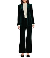 Alex Marie Stretch Velvet High Rise Flat Front Flare Long Length Coordinating Pant