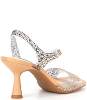 Alex Marie Sutton Clear Rhinestone Slingback Dress Sandals