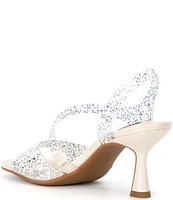 Alex Marie SuttonTwo Clear Rhinestone & Pearl Dress Sandals