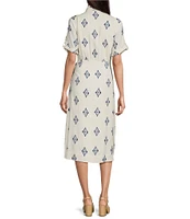 Alex Marie Tiffany Linen Short Sleeve Midi Wrap Dress