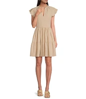 Alex Marie Vanya V-Neck Short Sleeve Dress