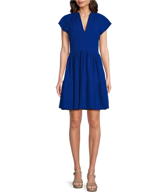 Alex Marie Vanya V-Neck Short Sleeve Dress