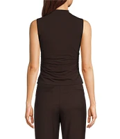Alex Marie Wendy Draped Cowl Neck Sleeveless Blouse