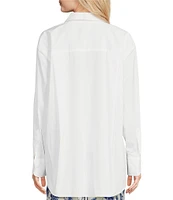 Alex Marie x Brrr° Iris Cotton Poplin Moisture Wicking Point Collar Button Front Blouse