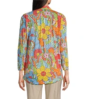 Ali Miles Floral Multi Print Button Front Tank Set