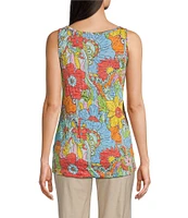 Ali Miles Floral Multi Print Button Front Tank Set
