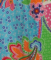 Ali Miles Floral Paisley Point Collar 3/4 Sleeve Button Front Shirt