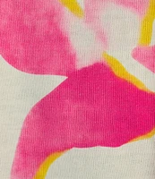 Ali Miles Floral Print Scoop Neck Long Sleeve Popover Tunic