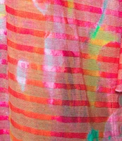Ali Miles Knit Printed V-Neck 3/4 Bell Cuff Sleeve Tunic