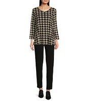 Ali Miles Knit Pull-On Straight Leg Pants