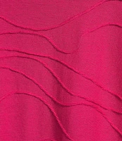 Ali Miles Knit Textured 3/4 Sleeve Side CinchTie Tunic