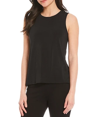 Ali Miles Petite Size Scoop Neck Crepe Lux Tank