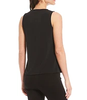 Ali Miles Petite Size Scoop Neck Crepe Lux Tank