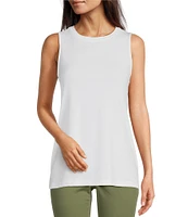 Ali Miles Petite Size Scoop Neck Crepe Lux Tank