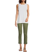 Ali Miles Petite Size Scoop Neck Crepe Lux Tank