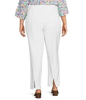 Ali Miles Plus Size Knit Pull-On Straight Leg Pants