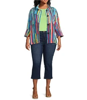 Ali Miles Plus Size Crepe Lux Crew Neck Sleeveless Tank
