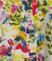 Ali Miles Plus Size Woven Floral Wire Collar 3/4 Sleeve Button-Front Tunic
