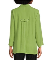 Ali Miles Point Collar 3/4 Sleeve Button Front Tunic