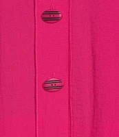 Ali Miles Point Collar 3/4 Sleeve Button Front Tunic