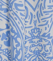 Ali Miles Point Collar 3/4 Sleeves Antique Print Soft Cotton Shirt
