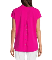 Ali Miles Point Collar Cap Sleeve Popover Tunic