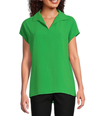 Ali Miles Point Collar Cap Sleeve Popover Tunic