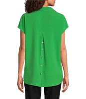 Ali Miles Point Collar Cap Sleeve Popover Tunic