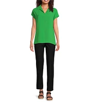 Ali Miles Point Collar Cap Sleeve Popover Tunic
