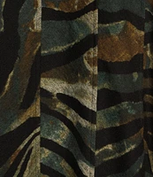 Ali Miles Print Stretch Collared 3/4 Sleeve Jacket